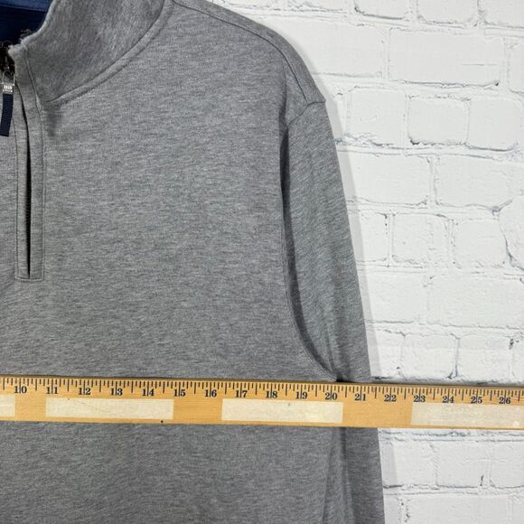 Vintage Brooks Brothers Pull Over Men Medium Gray Preppy Minimalist Cotton Cozy - Picture 7 of 10